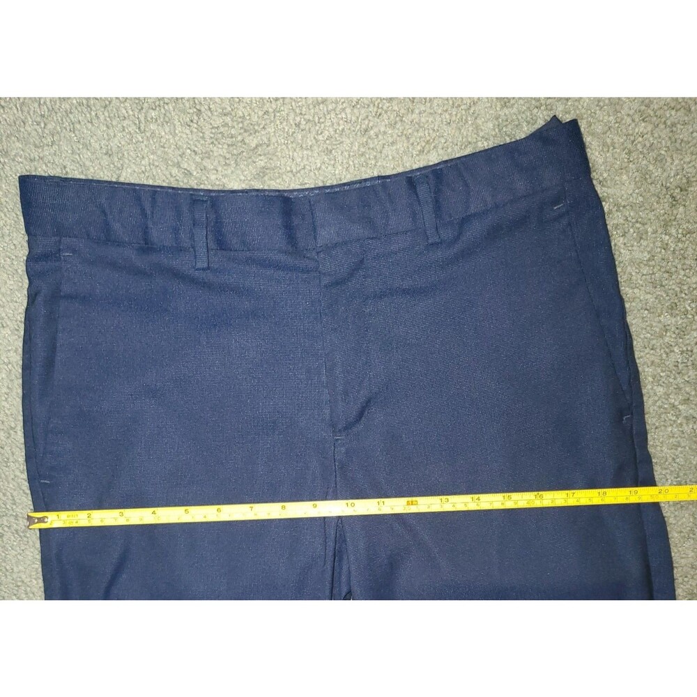 Perry Ellis Mens Dress Pants 32x32 Slim Fit Navy Blue Stretch Flat Front Slacks - Picture 6 of 16